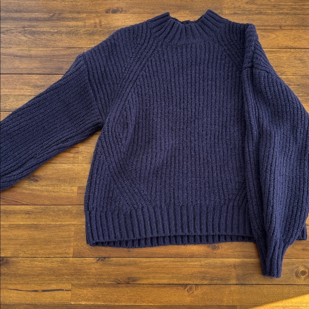 Old Navy Deep Blue Ribbed Mockneck Sweater